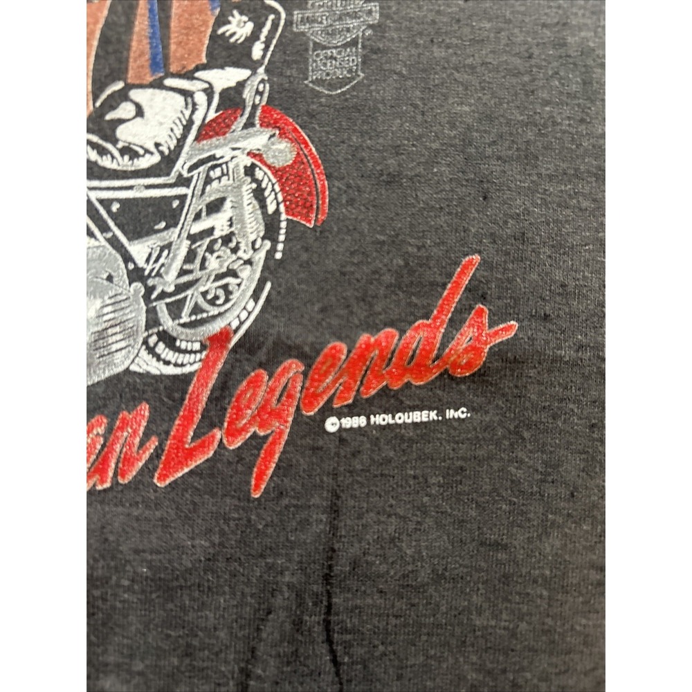 Vintage Harley Davidson Shirt XL Holoubek 80s Single Stitch Statue Of Liberty - Picture 4 of 15